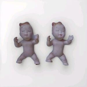 2 Kewpie Dolls Bisque Antique Vintage 2.5" - Set Of 2